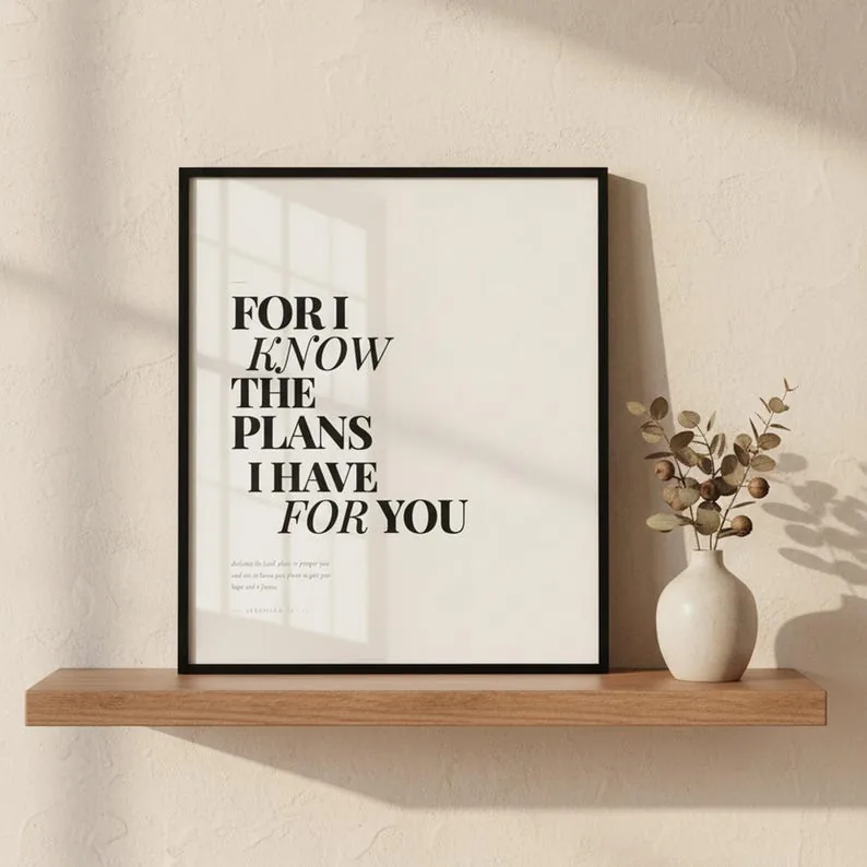 View 2 of Jeremiah 29:11 Scripture Wall Art, For I Know the Plans I Have for You