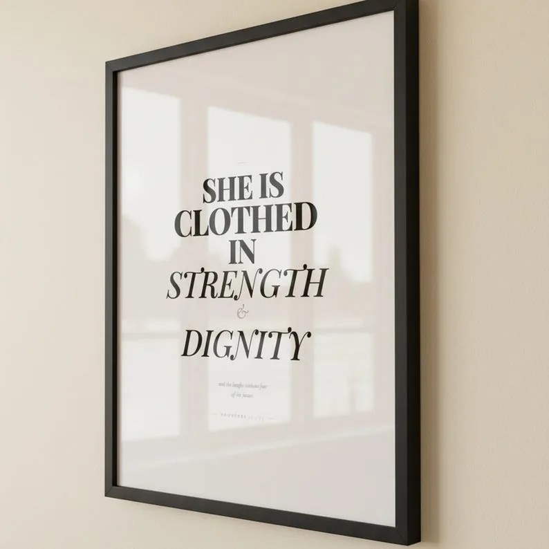 View 2 of Proverbs 31:25 Scripture Wall Art