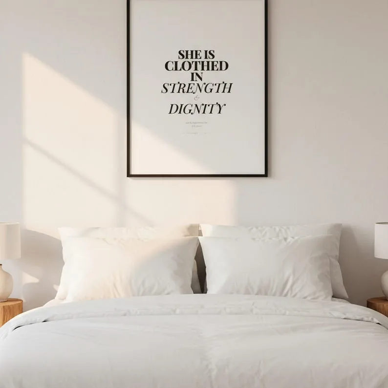View 3 of Proverbs 31:25 Scripture Wall Art