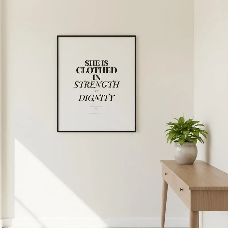 View 4 of Proverbs 31:25 Scripture Wall Art