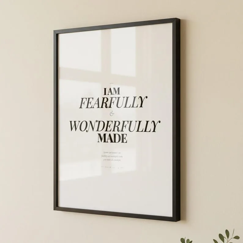 View 4 of Psalm 139:14 Fearfully and Wonderfully Made Nursery Scripture Wall Art