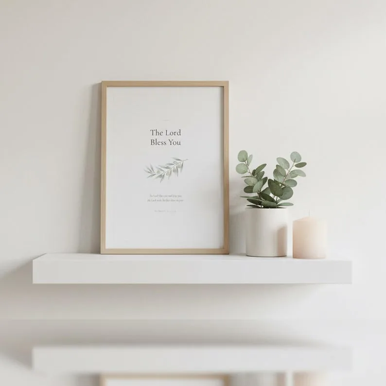 View 4 of Numbers 6:24-26 Aaronic Blessing Nursery Scripture Wall Art