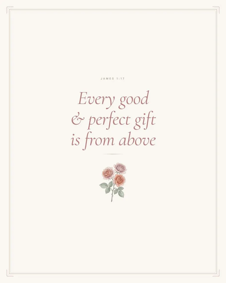 View 2 of Every Good and Perfect Gift James 1:17 Scripture Wall Art
