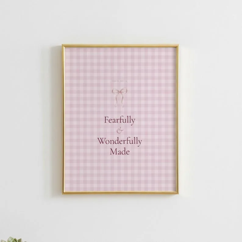 View 3 of Pink Coquette Christian Scripture Wall Art Set of 9