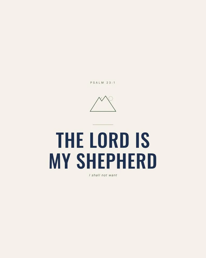 View 3 of The Lord Is My Shepherd Psalm 23:1 Christian Boys Room Scripture Wall Art