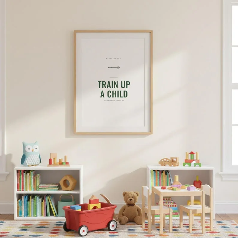 View 4 of Train Up a Child Proverbs 22:6 Scripture Wall Art