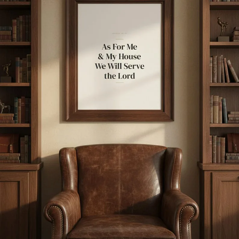 View 3 of As For Me and My House Joshua 24:15 Scripture Wall Art