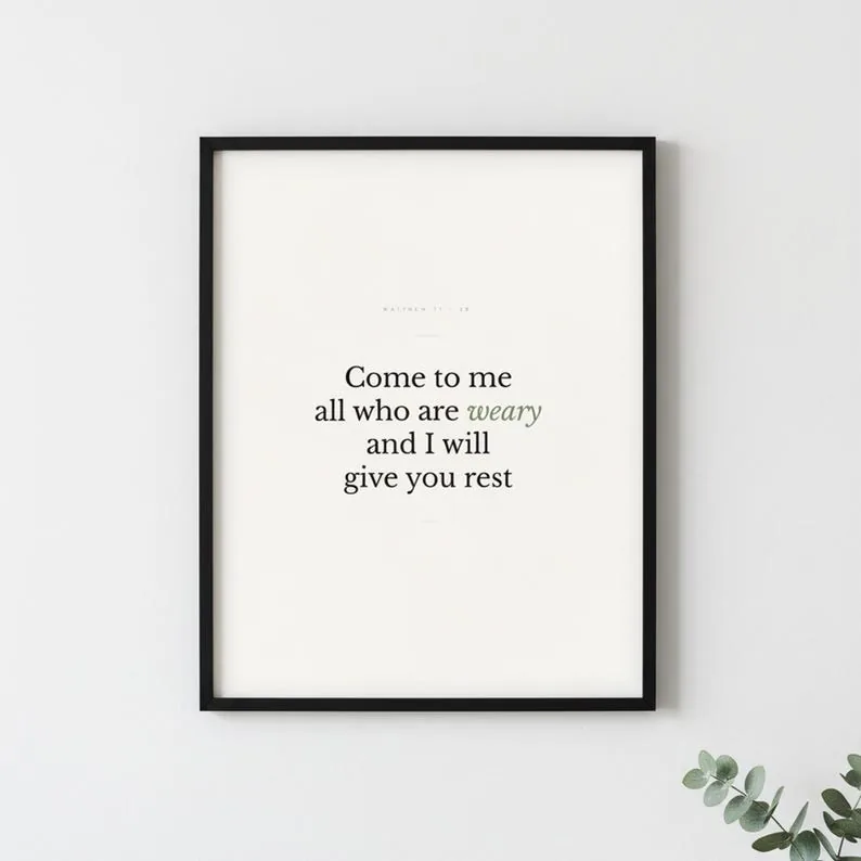 View 3 of Matthew 11:28 Scripture Wall Art: Come to Me, All Who Are Weary