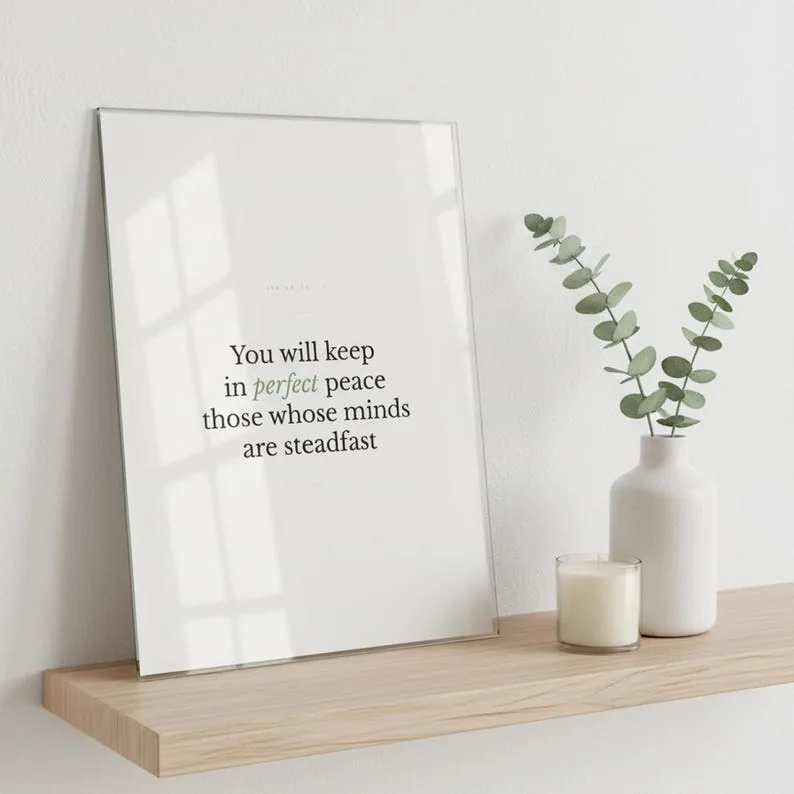 View 3 of Isaiah 26:3 Perfect Peace Scripture Wall Art Print