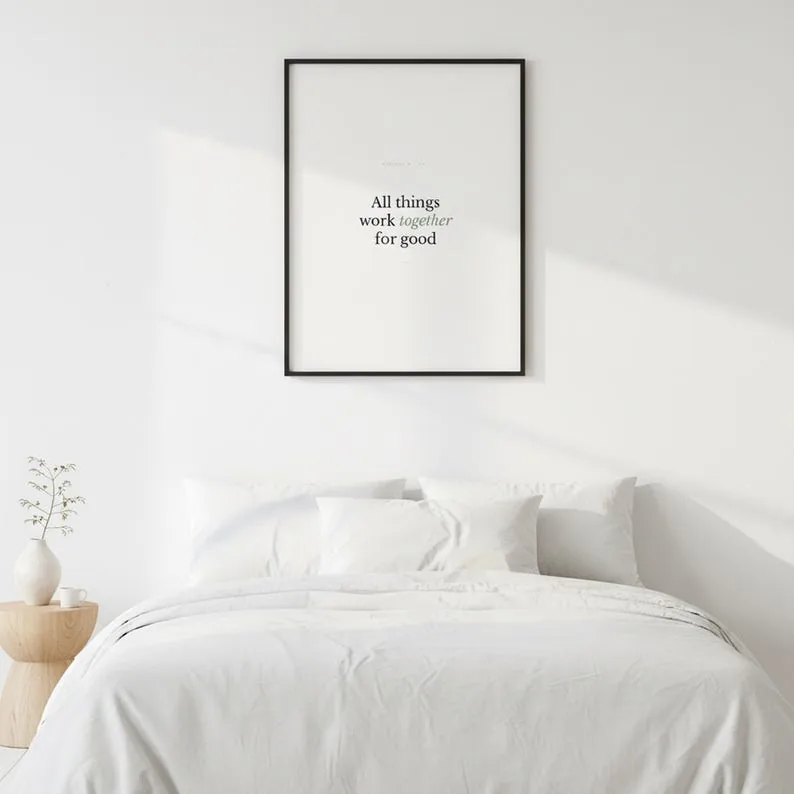 View 4 of Romans 8:28 All Things Work Together for Good Scripture Wall Art