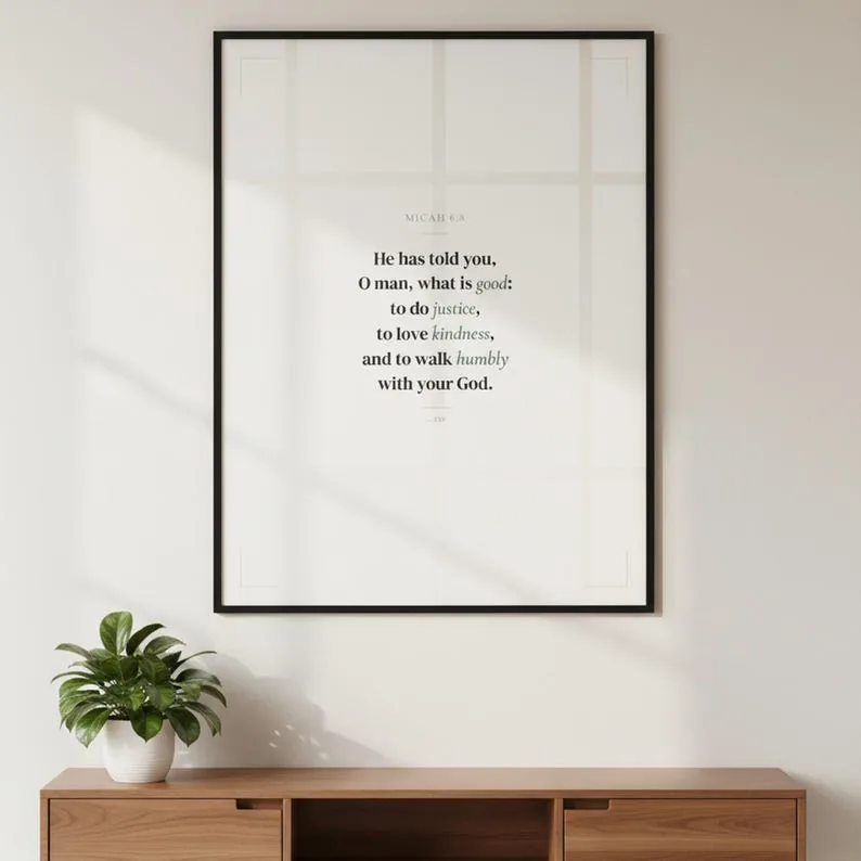 View 3 of Micah 6:8 Scripture Wall Art