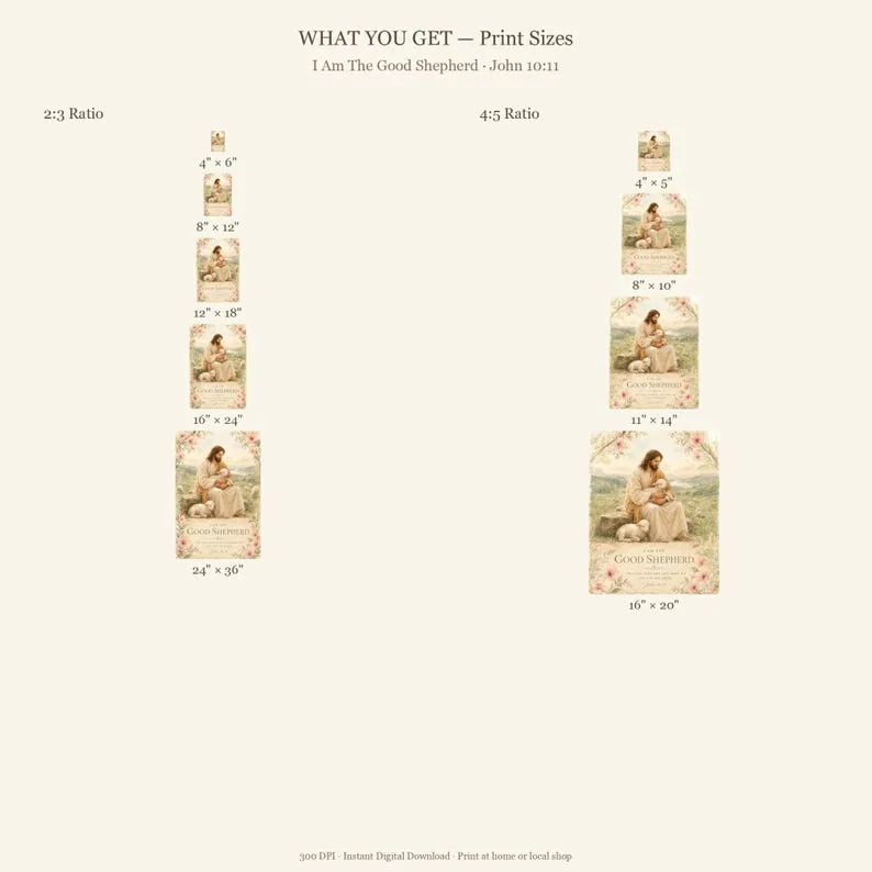 View 4 of Good Shepherd John 10:11 Scripture Wall Art