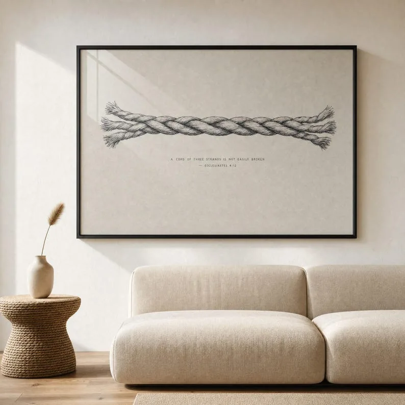 View 2 of A Cord of Three Strands Is Not Easily Broken | Scripture Wall Art