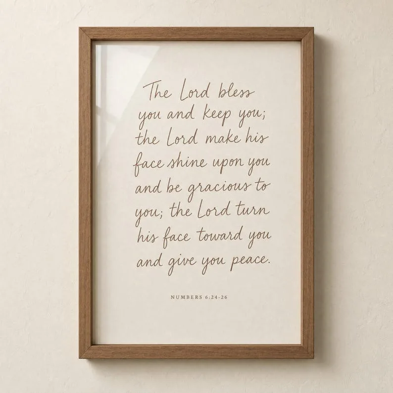 View 2 of The Lord Bless You and Keep You: Numbers 6:24-26 Scripture Wall Art