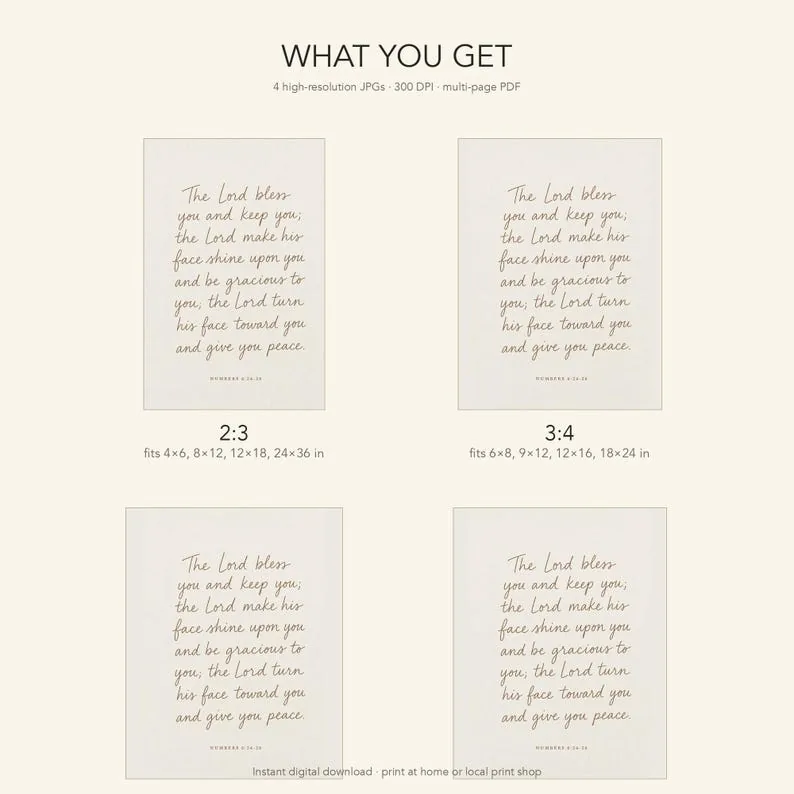 View 3 of The Lord Bless You and Keep You: Numbers 6:24-26 Scripture Wall Art