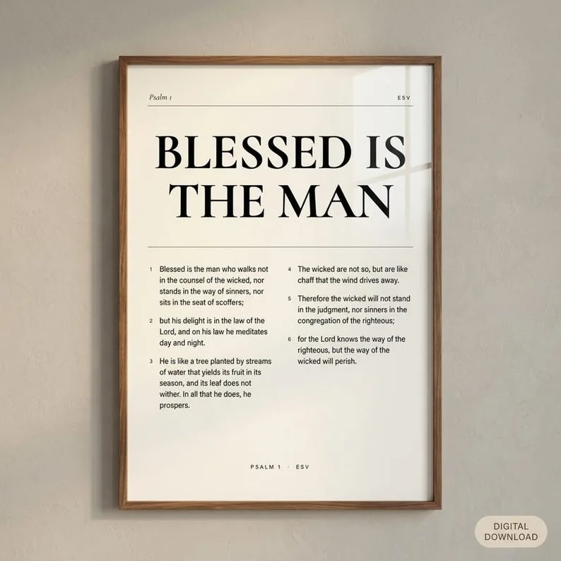 View 2 of Psalm 1 Scripture Wall Art, Blessed Is The Man