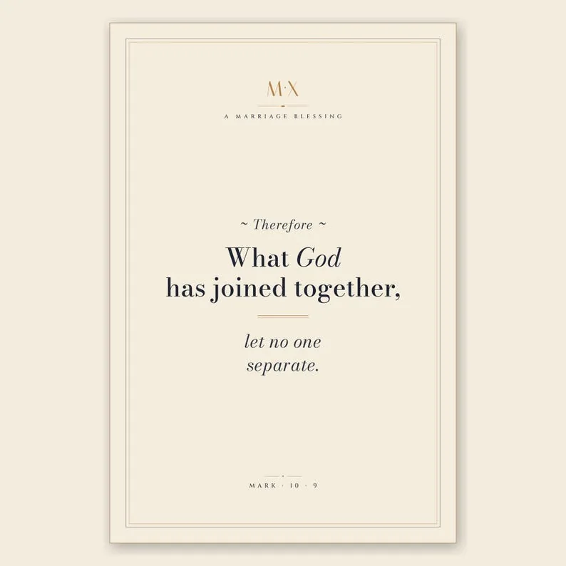View 4 of Mark 10:9 Scripture Wall Art Print for Christian Weddings