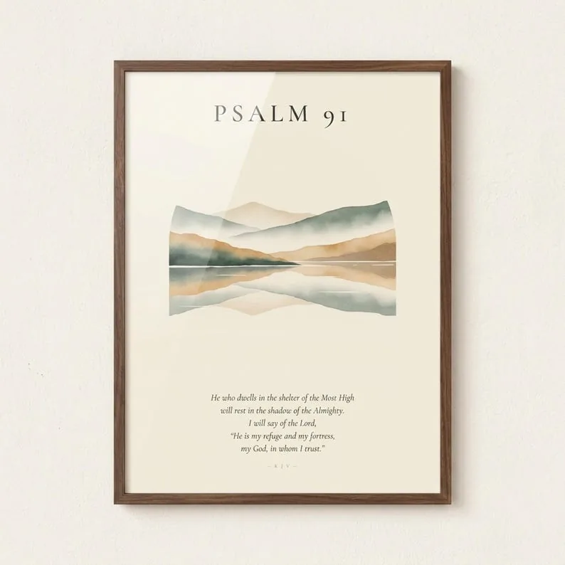 View 2 of Custom Scripture Print: Personalized Bible Verse Watercolor Wall Art