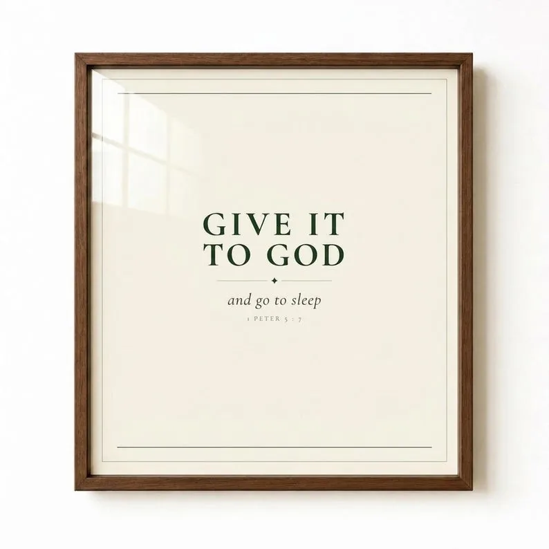 View 2 of Give It To God and Go To Sleep Scripture Wall Art