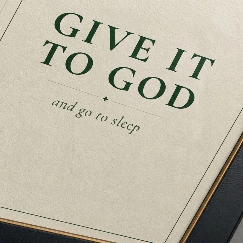 View 4 of Give It To God and Go To Sleep Scripture Wall Art