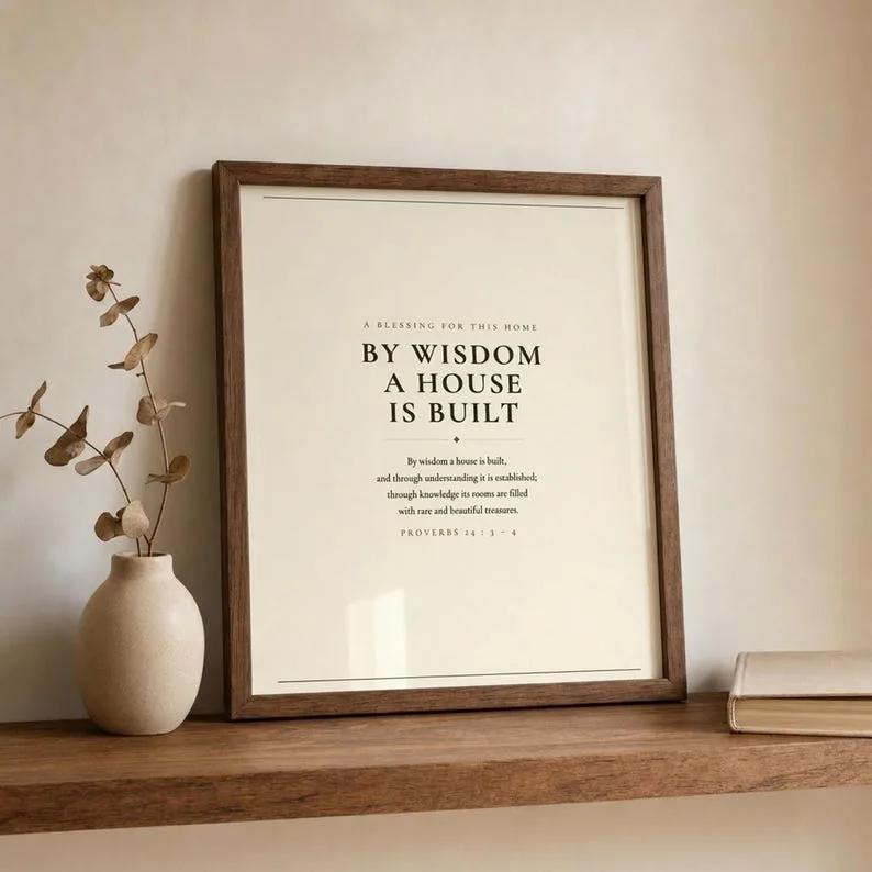 View 3 of By Wisdom a House Is Built Scripture Wall Art, Proverbs 24:3-4