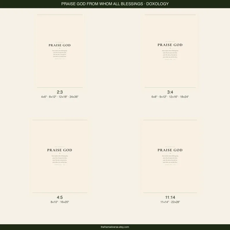 View 3 of Praise God From Whom All Blessings Flow, Doxology Scripture Wall Art