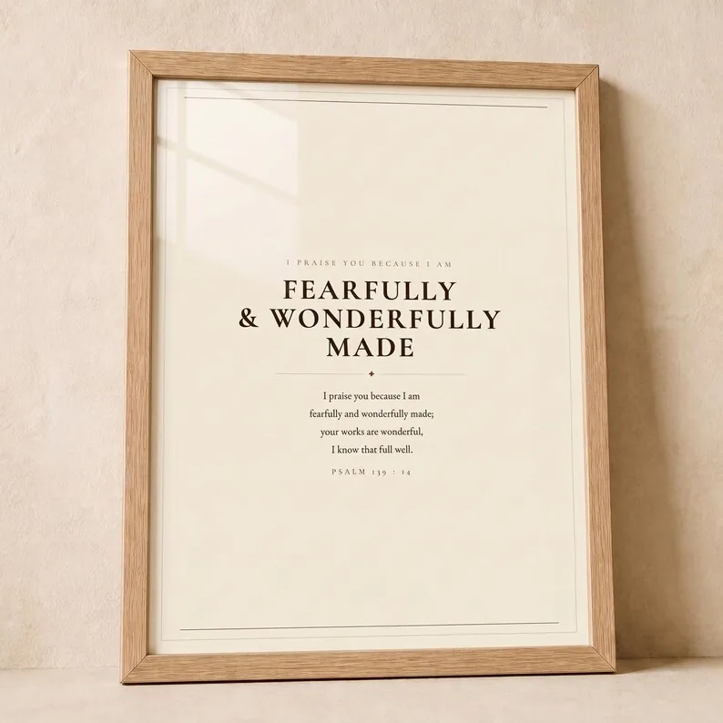View 2 of Psalm 139:14 Fearfully and Wonderfully Made Scripture Print