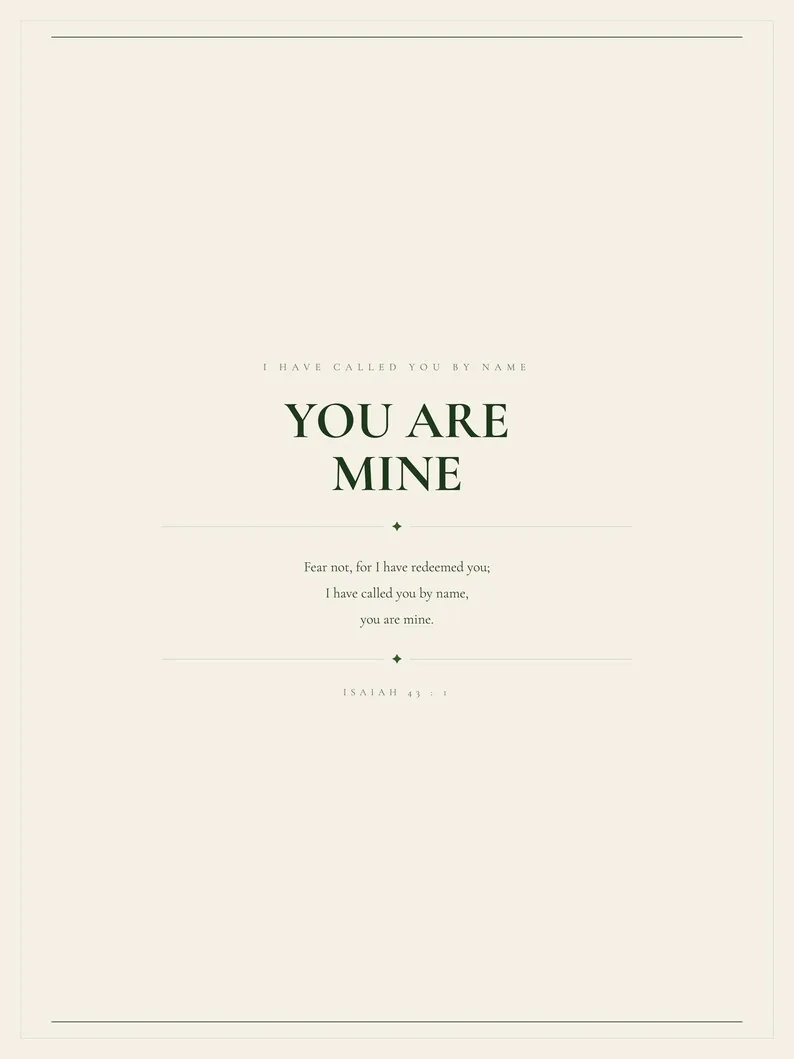 View 2 of Isaiah 43:1 You Are Mine Scripture Wall Art