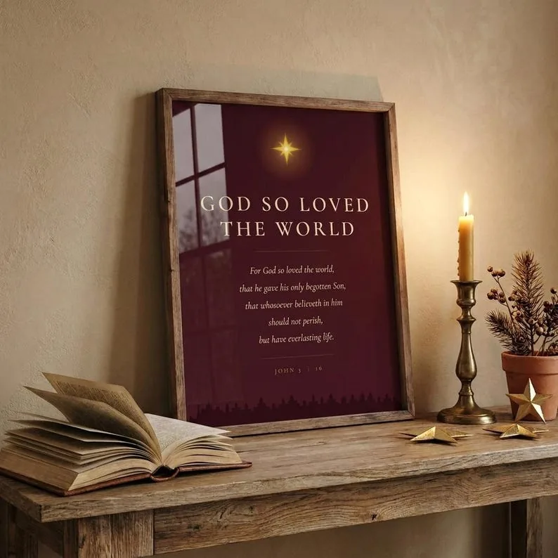 View 1 of God So Loved the World John 3:16 Christmas Print