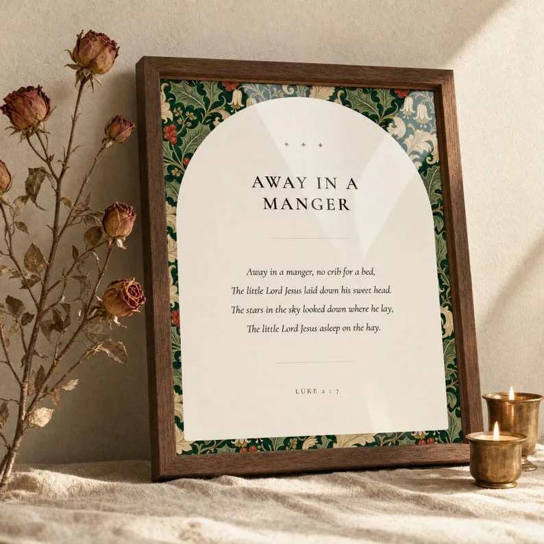 View 2 of Peace on Earth Luke 2:14 Botanical Christmas Print