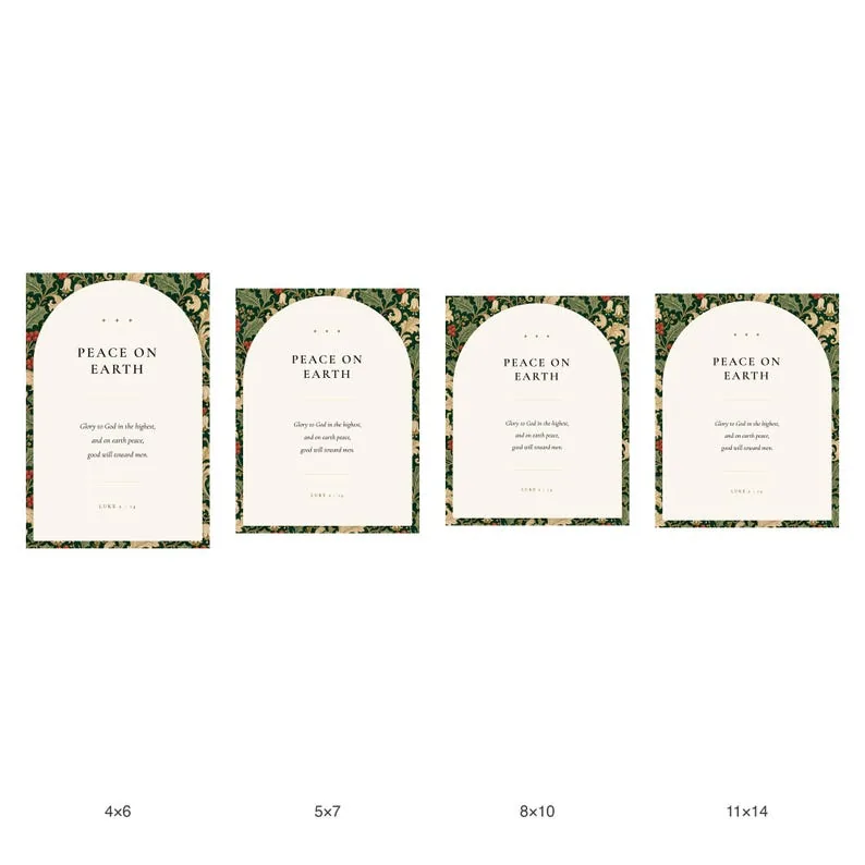 View 4 of Peace on Earth Luke 2:14 Botanical Christmas Print