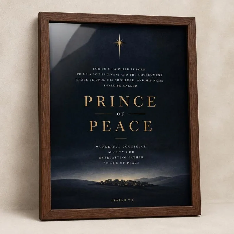 View 3 of Isaiah 9:6 Names of Christ Christmas Scripture Print