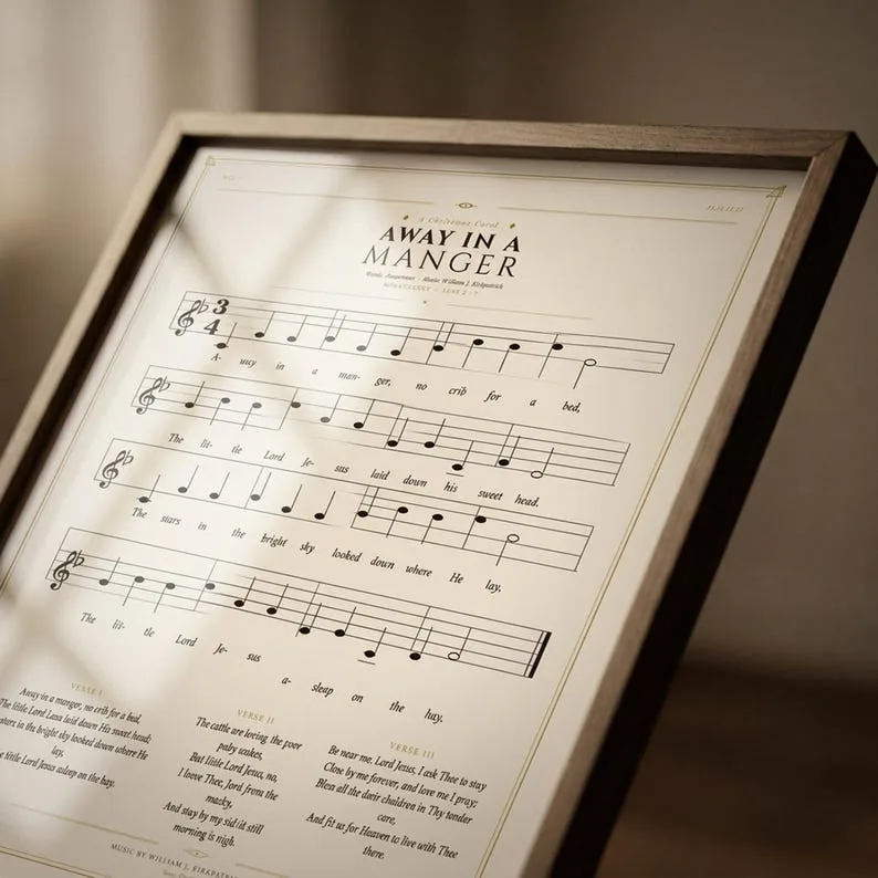 View 4 of Vintage Christmas Hymn Gallery Wall Print Set of 3