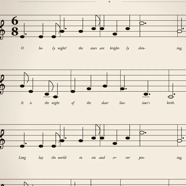 View 4 of O Holy Night Vintage Christmas Hymn Sheet Music Print