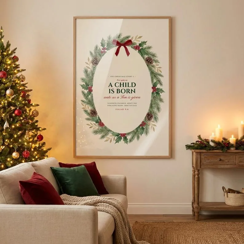 View 2 of Nativity Christmas Story Watercolor Scripture Set of 9