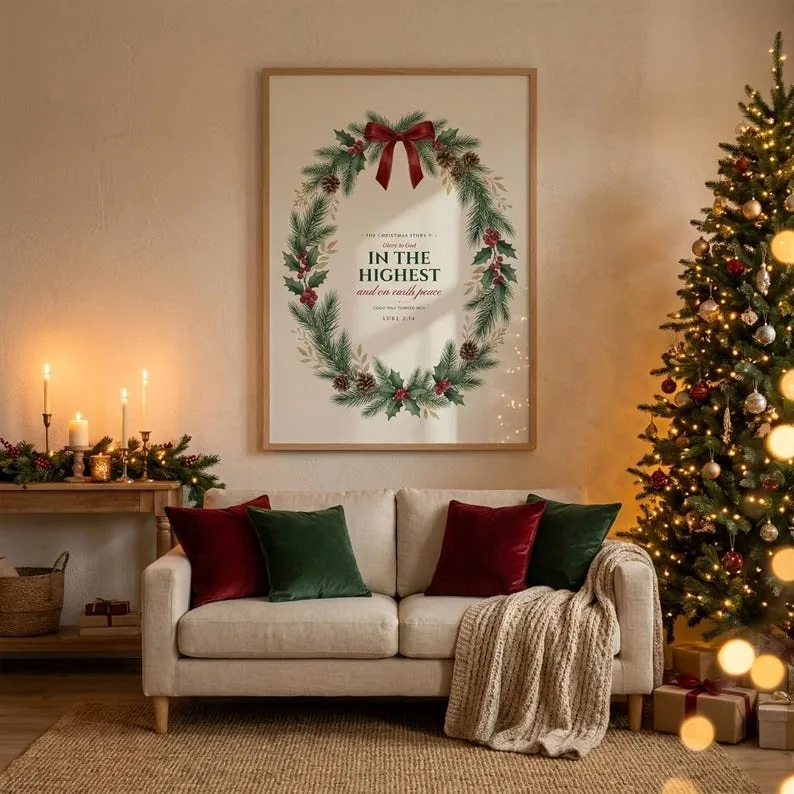 View 4 of Nativity Christmas Story Watercolor Scripture Set of 9