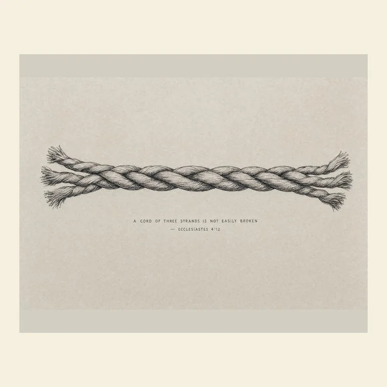 View 3 of A Cord of Three Strands Wedding Scripture Set of 4