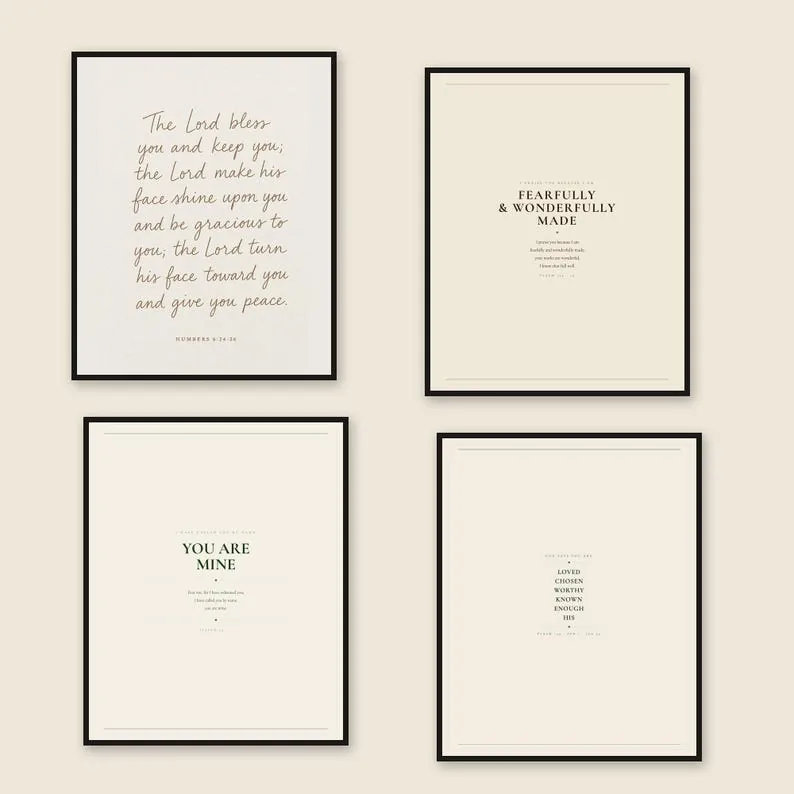 Aaronic Blessing Nursery Scripture Wall Art Set of 4