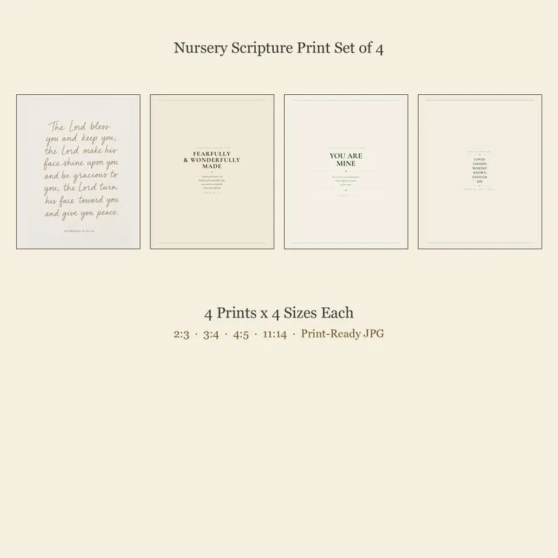 View 2 of Aaronic Blessing Nursery Scripture Wall Art Set of 4