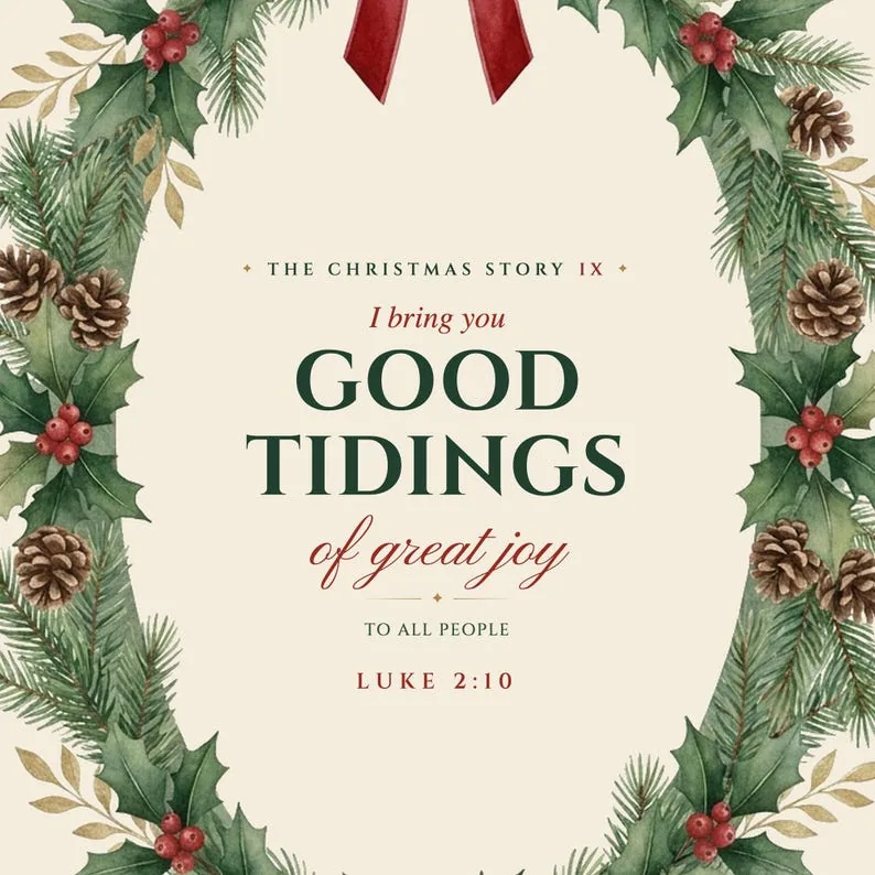 View 4 of Good Tidings of Great Joy Luke 2:10 Christmas Print