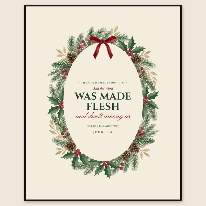 The Word Became Flesh John 1:14 Christmas Wall Art