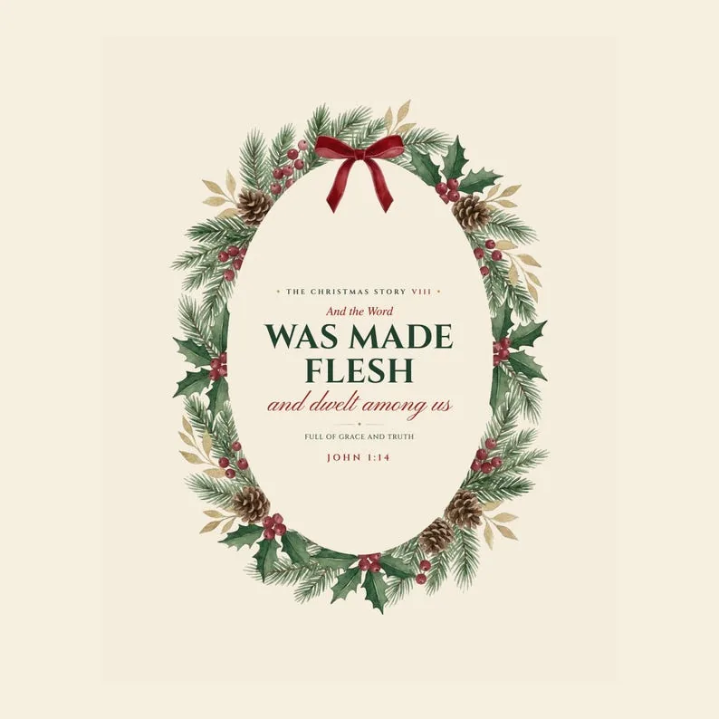 View 3 of The Word Became Flesh John 1:14 Christmas Wall Art