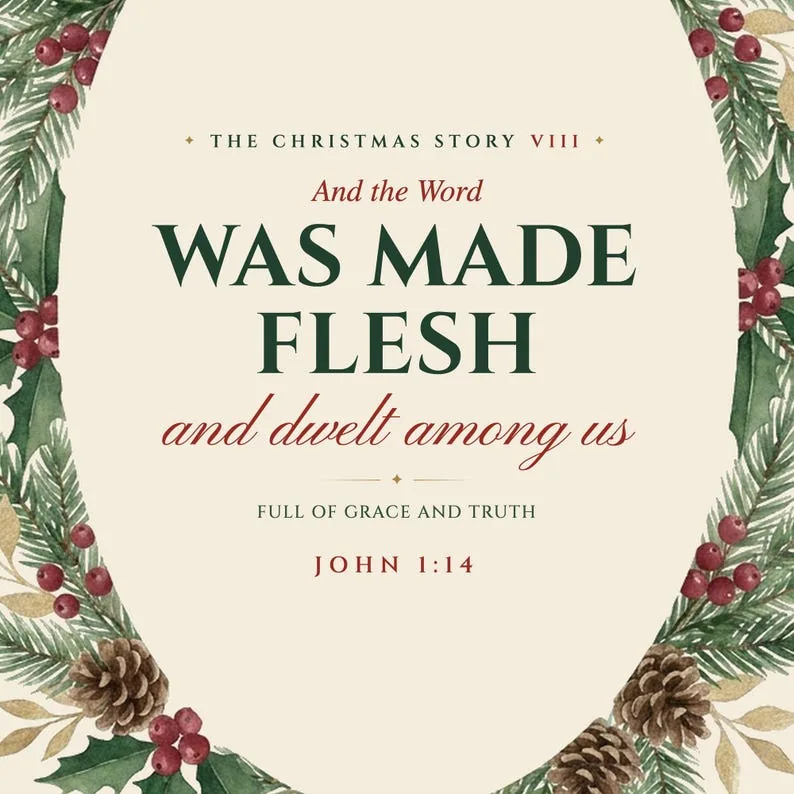 View 4 of The Word Became Flesh John 1:14 Christmas Wall Art