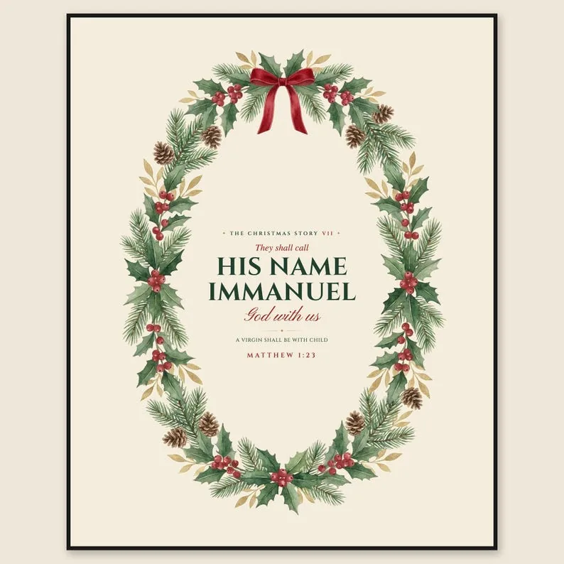Immanuel God With Us Matthew 1:23 Christmas Wall Art