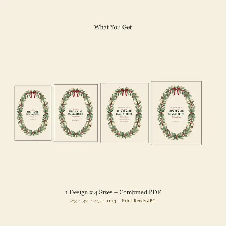 View 2 of Immanuel God With Us Matthew 1:23 Christmas Wall Art