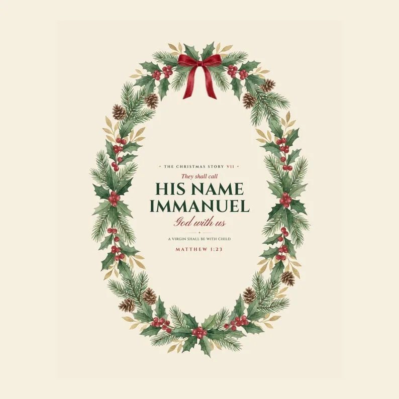 View 3 of Immanuel God With Us Matthew 1:23 Christmas Wall Art