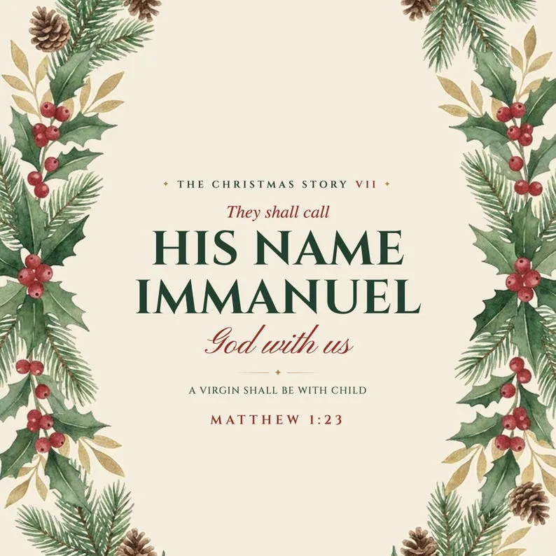 View 4 of Immanuel God With Us Matthew 1:23 Christmas Wall Art