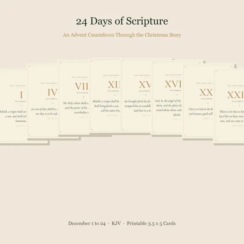 24 Days of Scripture KJV Christmas Advent Cards