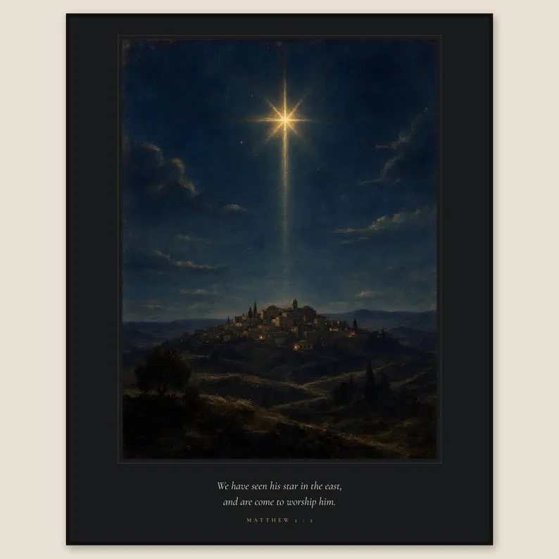 View 1 of Star of Bethlehem Matthew 2:2 Vintage Bible Art