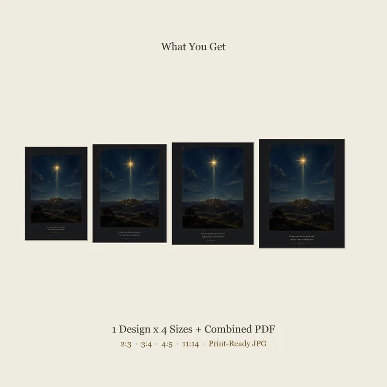 View 2 of Star of Bethlehem Matthew 2:2 Vintage Bible Art